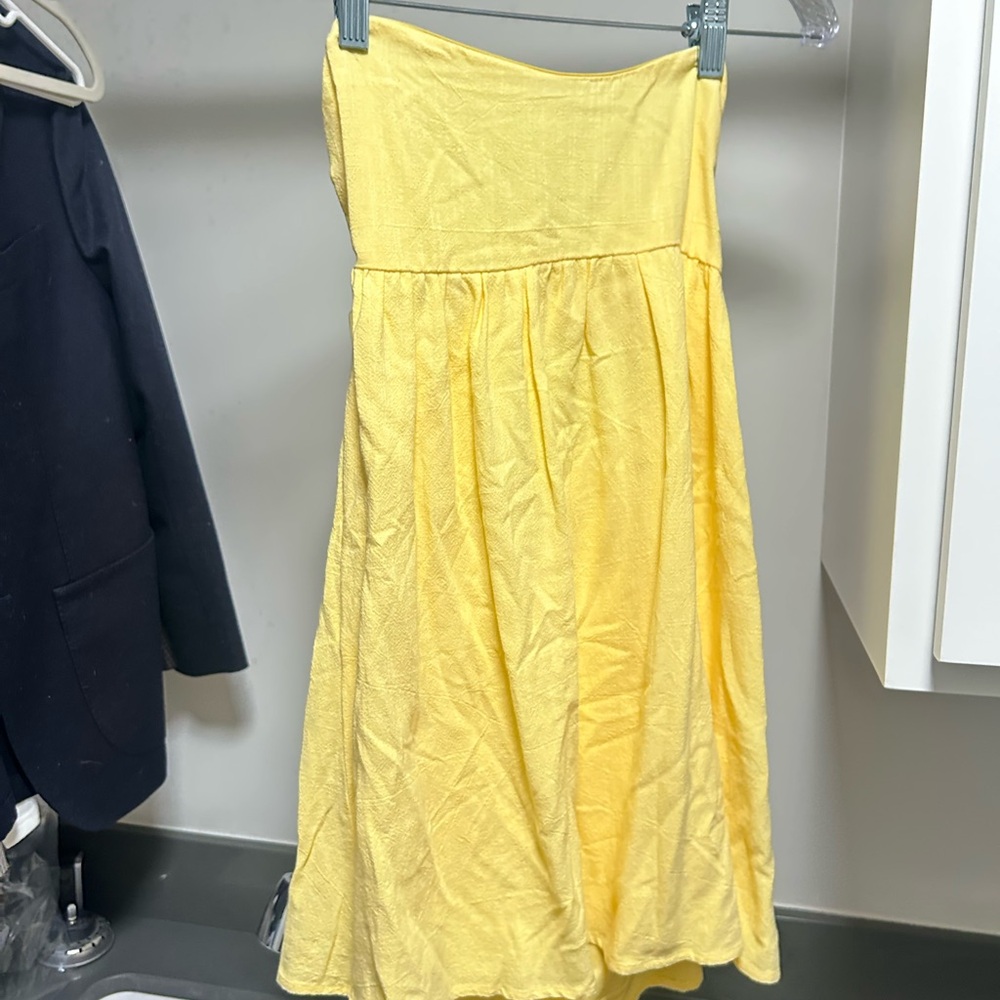 Yellow Strapless Dress